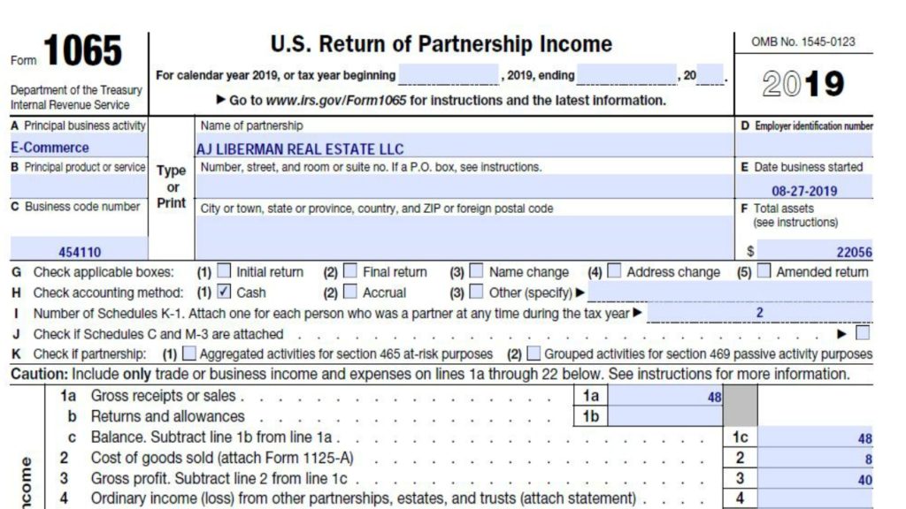 How to Fill Out Form 1065 for a Trade or Business Carrying Inventory ...