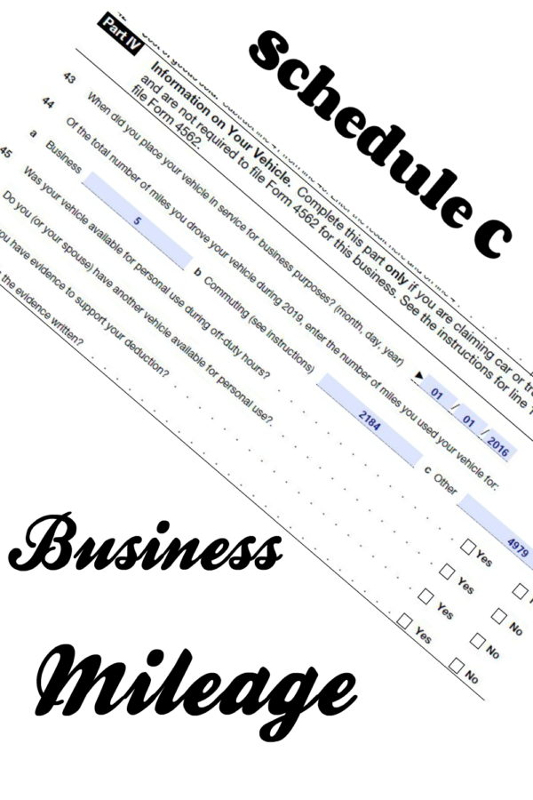 What is Business Mileage – Schedule C Form 1040 Part IV? – Nina's Soap