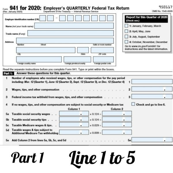 How to Fill Out 2020 Form 941 Employer’s Quarterly Federal Tax Return ...