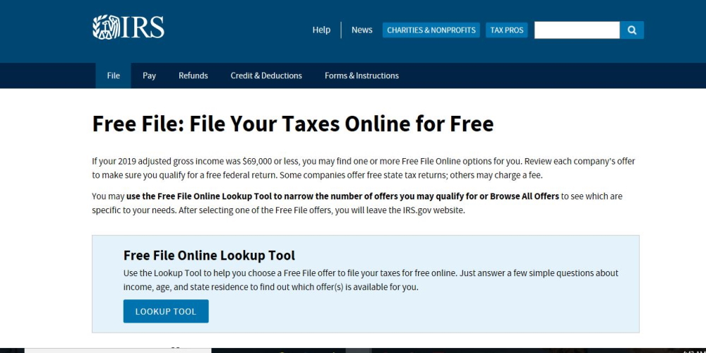 IRS Free File Options