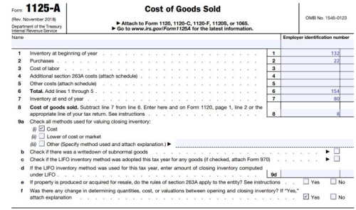 3-Form 1065-How to report Credit Card interest on Form 1125A Line2