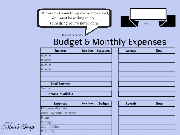 Budget and Monthly Expense Tracker - BO2D22 O