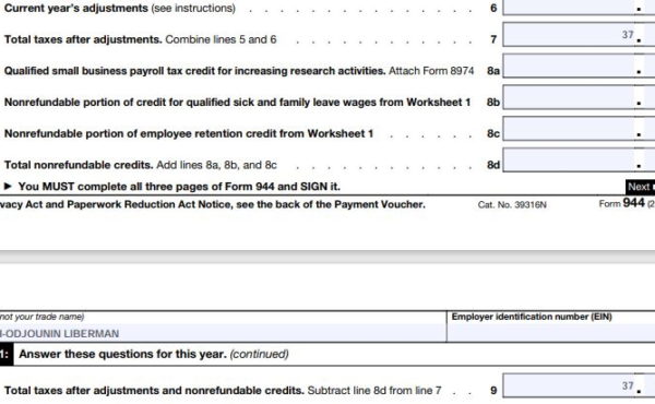 Form 944 Part 1 Line 6 to Line 9 - How to Fill out Form 944 for 2020