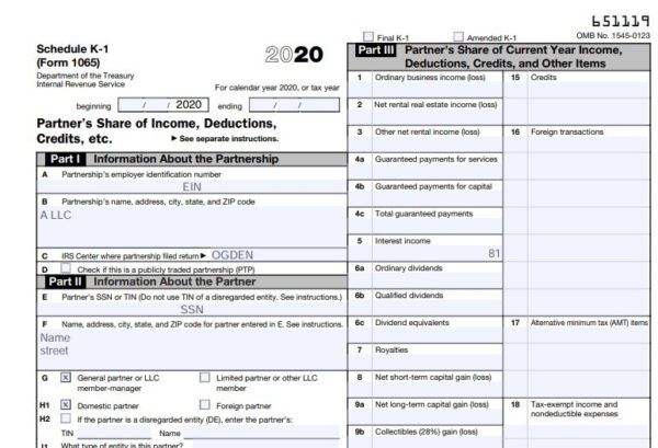 How To Complete 2020 Form 1065 Schedule K 1 Nina s Soap