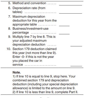 Depreciation worksheet for car