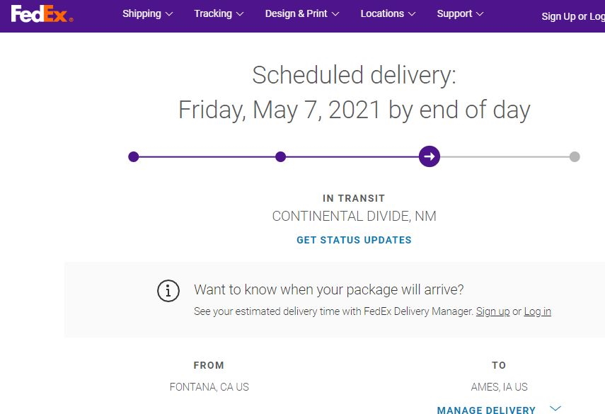 Track your order via FedEx