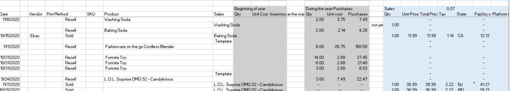 Track Inventory and sales for resale business