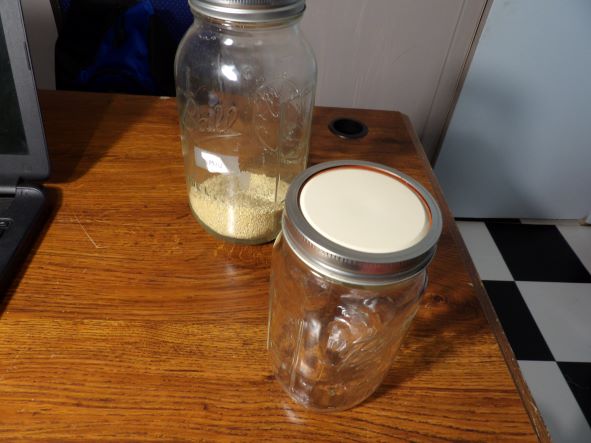 Canning jar to store grains and nut-Nina's Soap 9-2-21