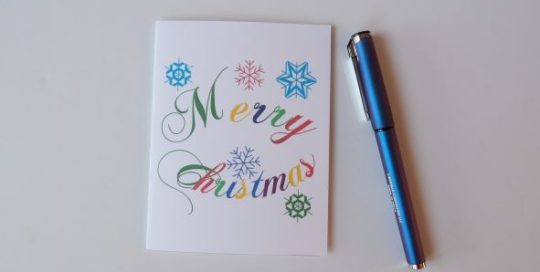 Merry Christmas Printed Greeting Card 4.25 in x 5.5 in LL21105D17