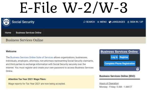 How to e file W2-W3 with SSA