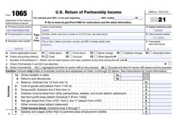 How to complete form 1065 with no revenue