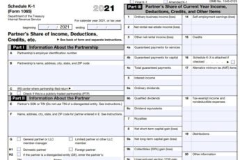 How to complete schedule K-1 Form 1065