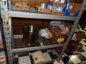 Heavy duty Gladiator shelves to store grocery staples