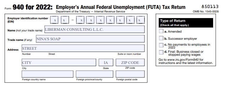 14 How to fill out Form 940 for 2022 Business Information