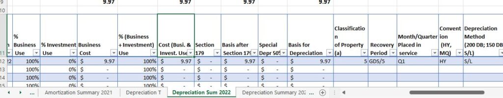 10 Update your depreciation and amortization workbook