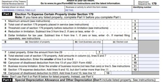 13- Form 4562 Part I-II