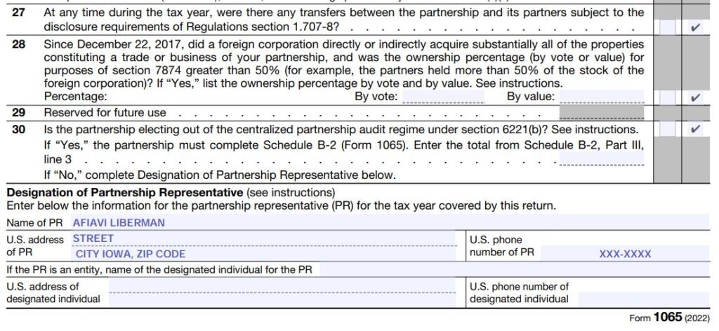 14-2022 Form 1065 Schedule B