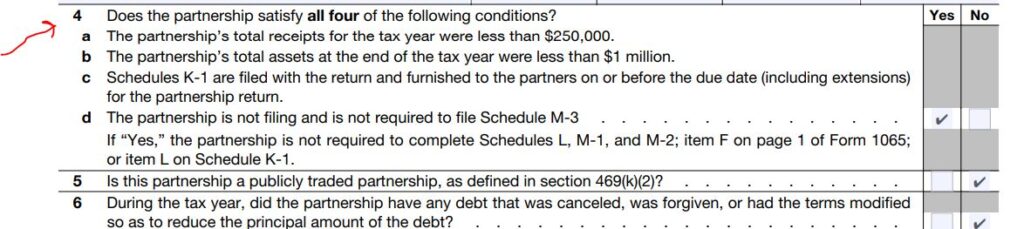 4-Form 1065 Schedule B question 4