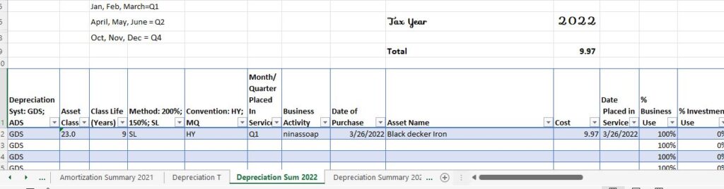 7 Depreciation and Amortization workbook