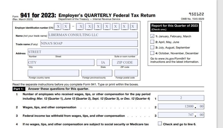 How To Fill Out Form 941 For 2023 Q1 – Nina's Soap