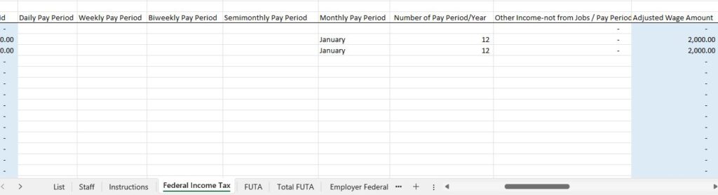 6-Federal income tax-Choose the pay period