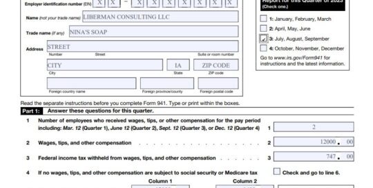 How to fill out Form 941 for 2023 Q3 Employer Quarterly Federal Employment Tax Return