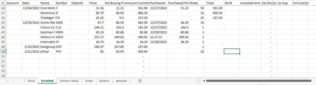 13 Record in your investment worksheet