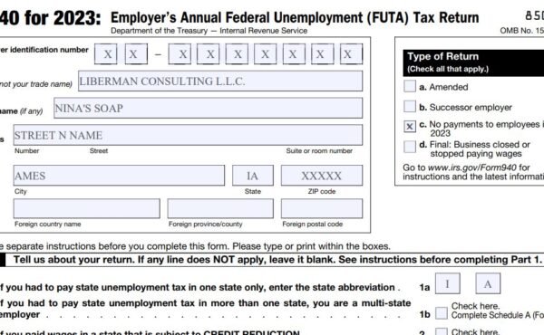 5-2023 Form 940 with no employees Part1