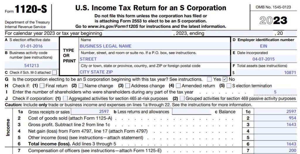 4-How to fill out IRS Form 1120S for 2023