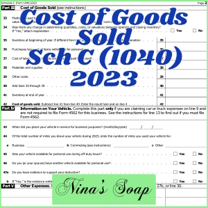 How to report cost of goods sold on Schedule C Form 1040 for 2023