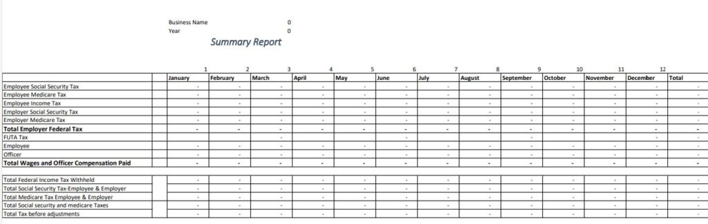 Free Payroll Spreadsheet Summary Report 2024 v1