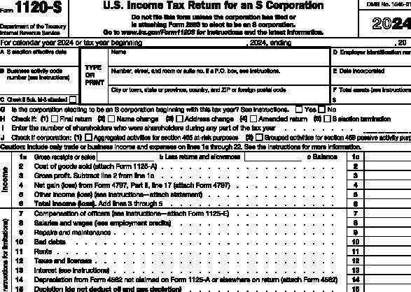 How To Fill Out 1120S Tax Form For 2024 S Corporation Income Tax Return How To Fill Out 1120S Tax Form For 2024 S Corporation Income Tax Return