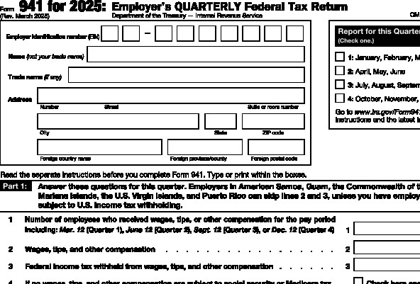 How do I fill out 941 for 2025