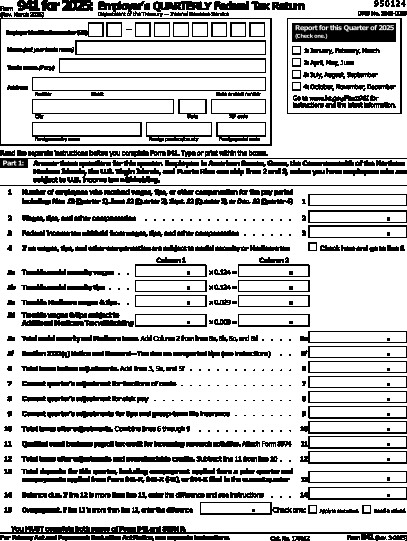 How to fill out Form 941 for 2025 Q4 Employer Quarterly Federal Employment Tax Return